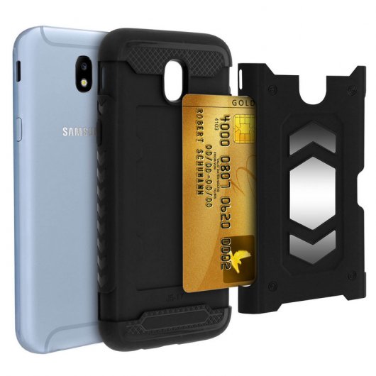 Forcell Funda Híbrida Magnética Antigolpes Negra para Samsung Galaxy J5 2017