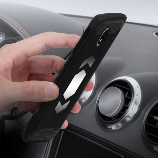 Forcell Funda Híbrida Magnética Antigolpes Negra para Samsung Galaxy J5 2017