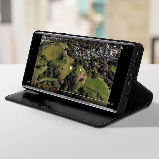 Étui portefeuille en cuir noir Avizar pour Samsung Galaxy Note 9
