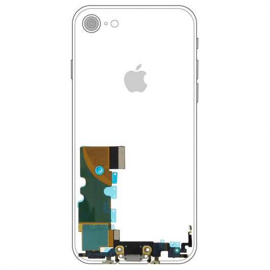 Clappio Substituição de Porta de Carga Lightning Branca para iPhone 8