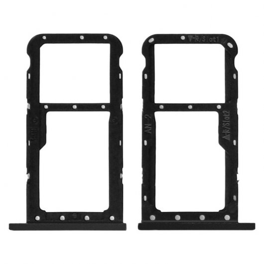 Avizar Ersatz-Nano-SIM-Kartenfach in Schwarz-Metallic für Huawei P20 Lite