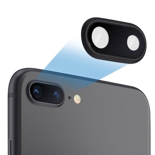 Avizar Ersatz-Objektivschutz für die Rückkamera, Schwarz, für Apple iPhone 8 Plus