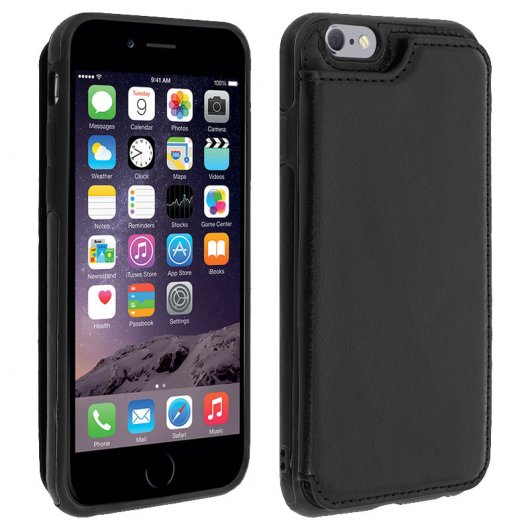 Forcell Wallet Funda Cartera Negra para Apple iPhone 6 / 6S
