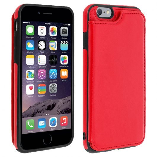 Forcell Wallet Funda Cartera Roja para Apple iPhone 6 / 6S