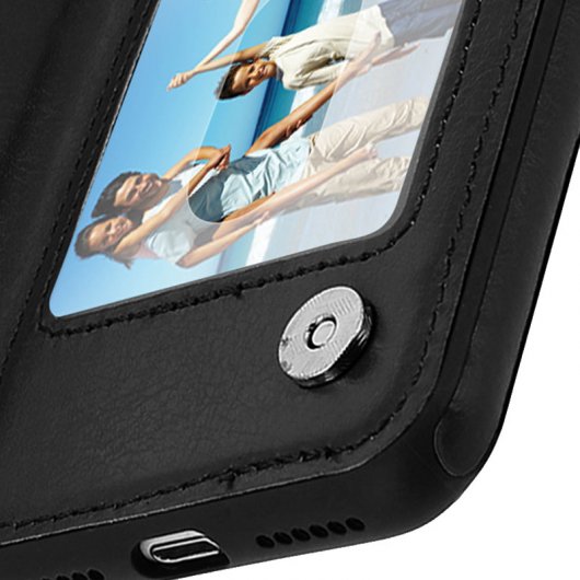 Forcell Wallet Funda Cartera Negra para Apple iPhone 7 / 8