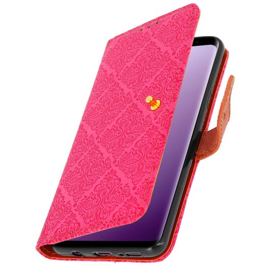 Avizar Capa Carteira Oriental Rosa para Samsung Galaxy S9 Plus