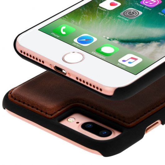 Étui en cuir véritable Akashi pour iPhone 6 Plus/6S Plus/7 Plus/8 Plus