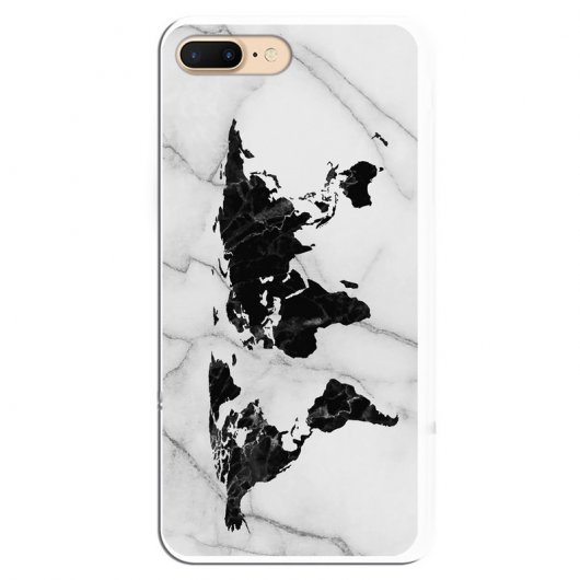 Be Unique Funda Gel Marmol Negro para iPhone 7 Plus/8 Plus