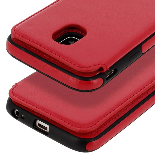 Forcell Wallet Funda Cartera Roja para Samsung Galaxy J3 (2017)