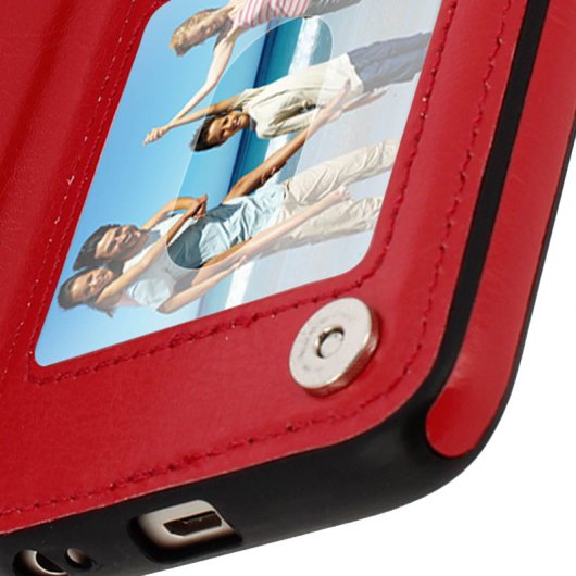 Forcell Wallet Funda Cartera Roja para Samsung Galaxy J3 (2017)