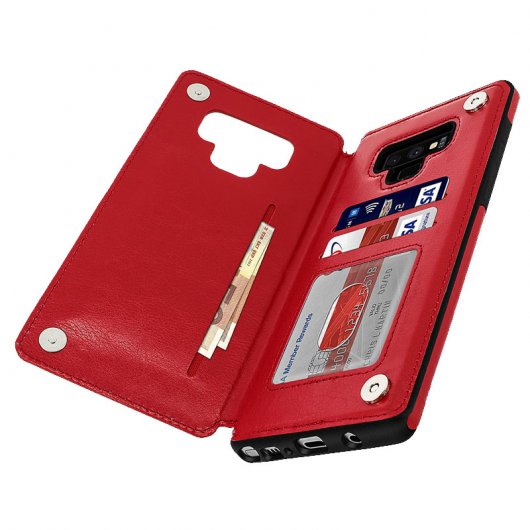 Capa Forcell Wallet Carteira Vermelha para Samsung Galaxy Note 9