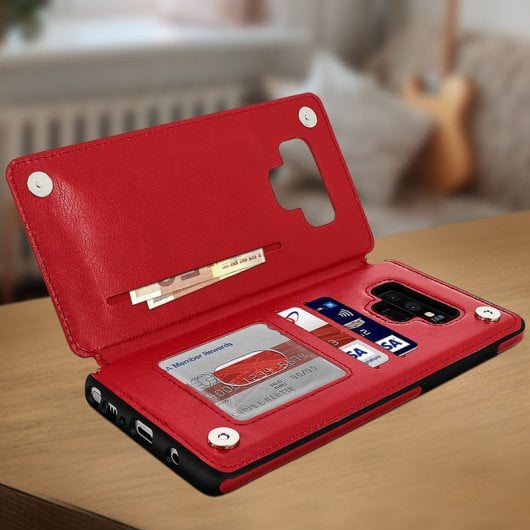 Capa Forcell Wallet Carteira Vermelha para Samsung Galaxy Note 9
