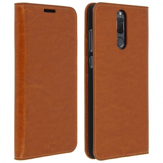 Avizar Funda Cartera de Cuero Camel para Huawei Mate 10 Lite