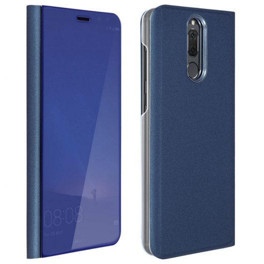 Avizar Funda Libro Translúcida Efecto Espejo Azul Oscuro para Huawei Mate 10 Lite