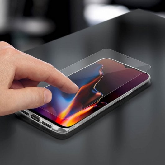 Avizar Funda Silicona Transparente + Cristal Templado para OnePlus 6T