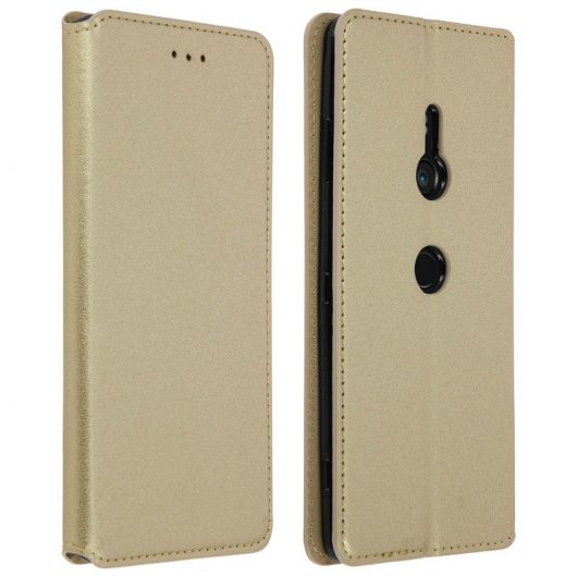 Avizar Funda Libro Dorada para Sony Xperia XZ3