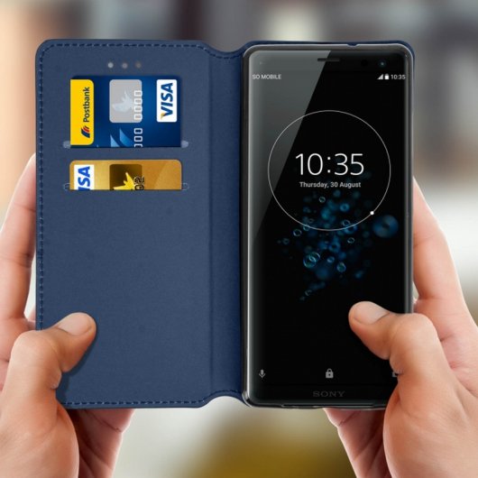 Avizar Funda Libro Azul para Sony Xperia XZ3