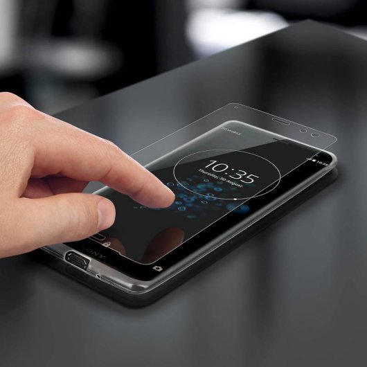 Avizar Funda Silicona Transparente + Cristal Templado para Sony Xperia XZ3