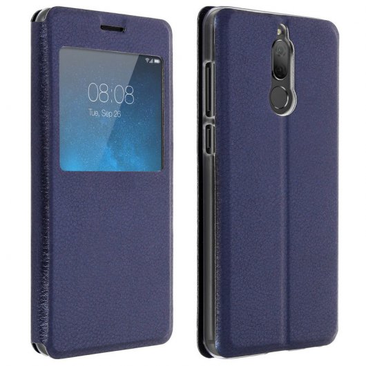 Avizar Funda Libro con Ventana Azul Oscuro para Huawei Mate 10 Lite
