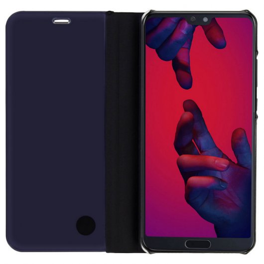 Avizar Funda Libro Translúcida Efecto Espejo Negra para Huawei P20 Pro