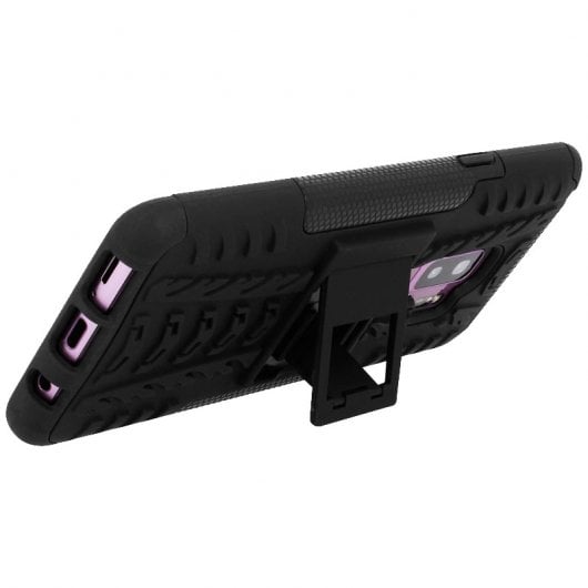 Avizar Funda de Silicona Reforzada con Soporte Negra para Samsung Galaxy S9 Plus