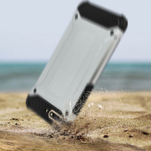 Avizar Defender II Funda Antigolpes Plateada para Huawei Y6 2018
