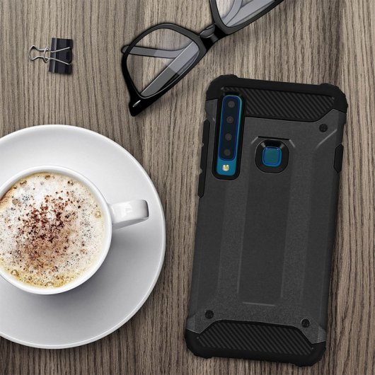 Avizar Defender II Funda Antigolpes Negra para Samsung Galaxy A9 2018