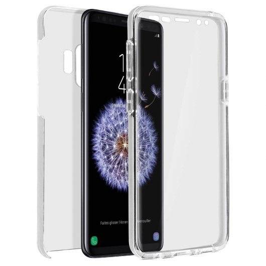 Avizar Funda Doble de Silicona Transparente para Samsung Galaxy S9