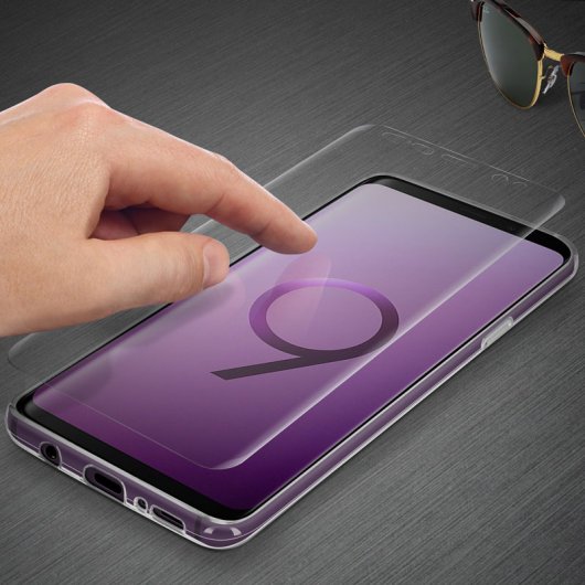 Avizar Capa de Silicone Transparente + Vidro Temperado para Samsung Galaxy S9