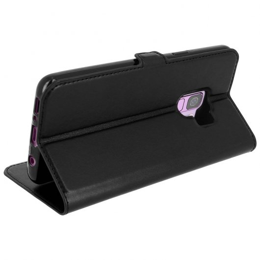 Custodia a libro Avizar con doppia finestra nera per Samsung Galaxy S9