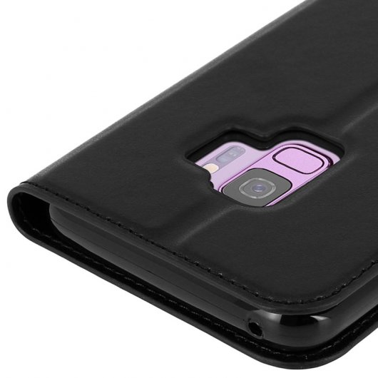 Custodia a libro Avizar con doppia finestra nera per Samsung Galaxy S9