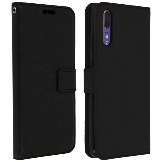 Avizar Funda Cartera Vintage Negra para Huawei P20