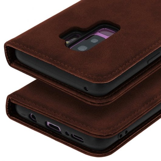 Avizar Capa Tipo Livro Carteira Vintage Castanha para Samsung Galaxy S9 Plus