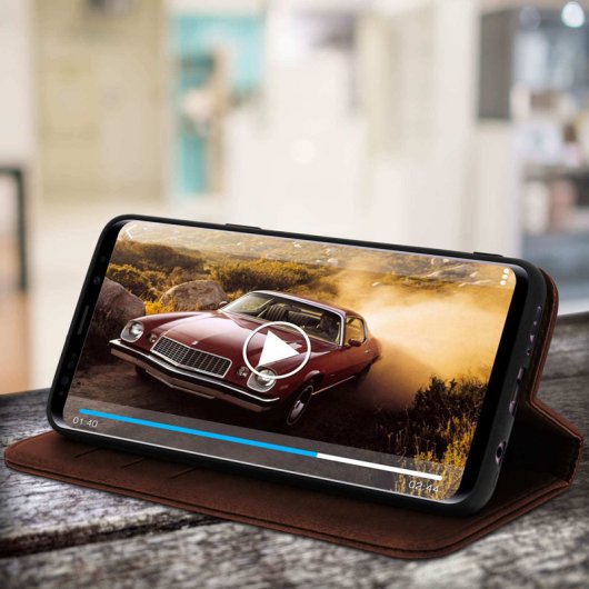 Avizar Capa Tipo Livro Carteira Vintage Castanha para Samsung Galaxy S9 Plus