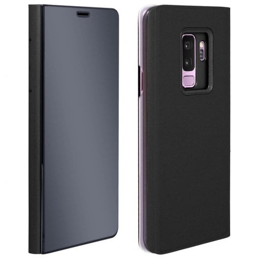 Avizar Funda Tapa Translúcida Efecto Espejo Negra para Samsung Galaxy S9 Plus