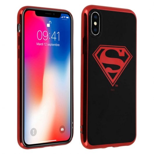  DC Comics Funda Silicona Logo Superman Rojo para iPhone X/XS