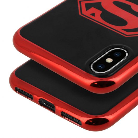  DC Comics Funda Silicona Logo Superman Rojo para iPhone X/XS