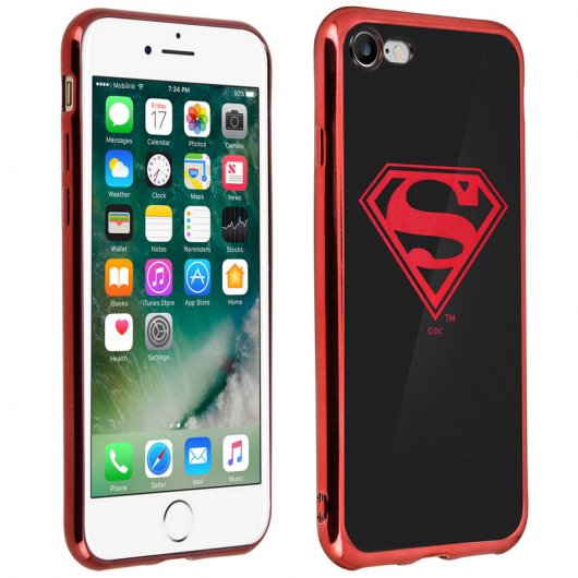 DC Comics Funda Silicona Logo Superman Rojo para iPhone 7/8