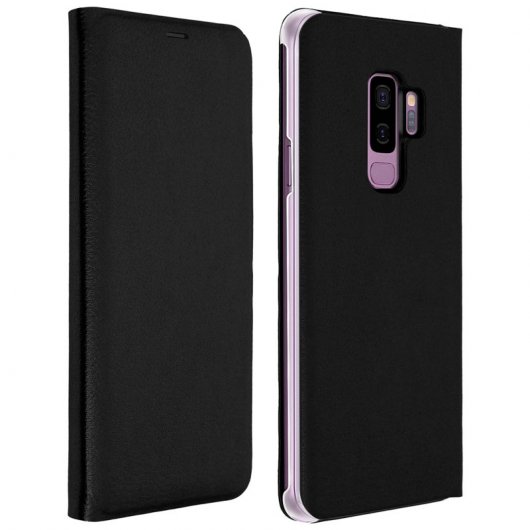 Avizar Flip Book Cover Capa Preta para Samsung Galaxy S9 Plus