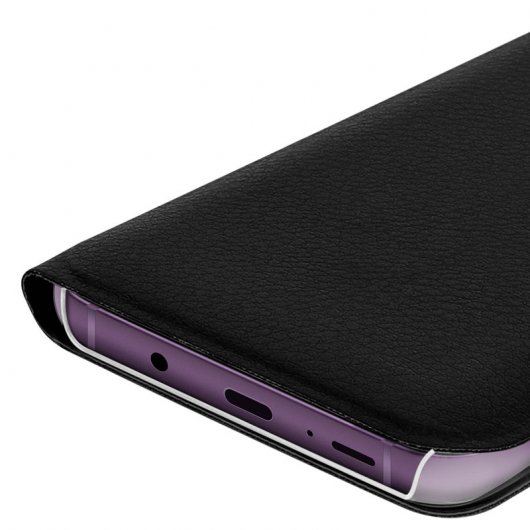 Avizar Flip Book Cover Capa Preta para Samsung Galaxy S9 Plus