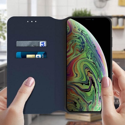 Avizar Funda Libro Azul para iPhone XS Max