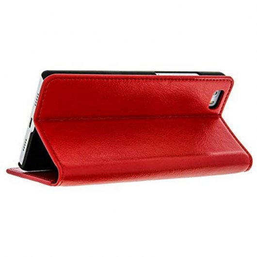 Avizar Funda de Cuero Roja para Huawei P8 Lite