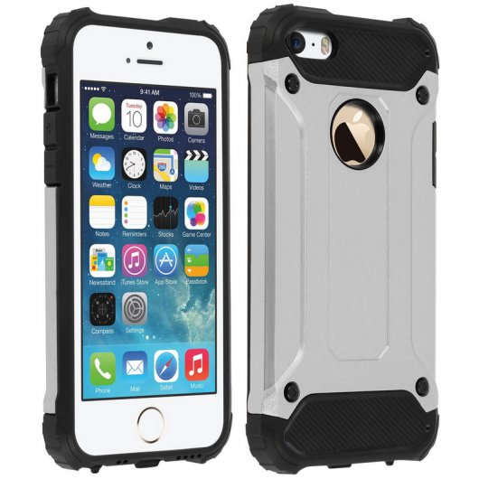 Avizar Defender II Capa Anti-Choque Prateada para iPhone 5/5/SE