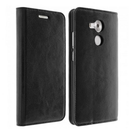 Avizar Funda de Cuero Negra para Huawei Mate 8
