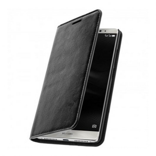 Avizar Funda de Cuero Negra para Huawei Mate 8