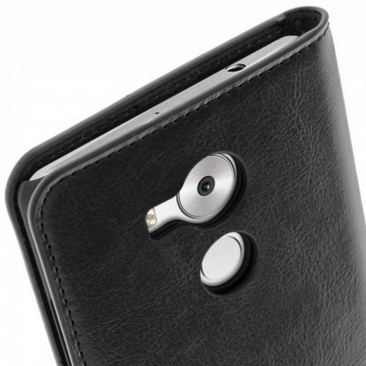 Avizar Funda de Cuero Negra para Huawei Mate 8