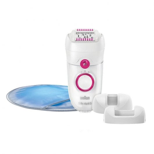 Braun Silk-épil 5 5380 Depiladora con 4 Accesorios Blanca/Rosa