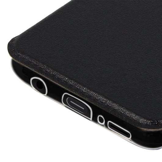 Avizar Capa Livro Carteira com Janela Preta para Samsung Galaxy S9