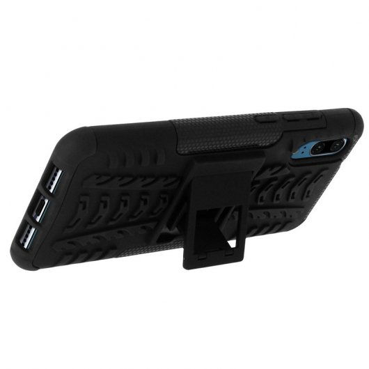 Avizar Funda Antigolpes con Soporte Negra para Huawei P20