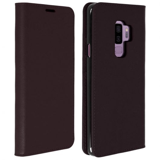 Avizar Capa Livro Carteira de Couro Castanha para Samsung Galaxy S9 Plus